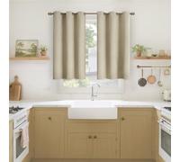 YoungsTex Beige Kitchen Window Curtains 40 Inch Length - Small Blackout Drapes with Grommet Thermal Insulated Privacy for Bathroom Short Windows, 2 Panels, 34 x 40 Inch