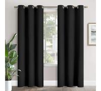 YoungsTex Blackout Curtains 84 Inches Long 2 Panels Set for Bedroom - Thermal Black Out Drapes with Grommet Insulated Room Darkening Window Treatments for Living Room, Black, 42 X 84 Inch