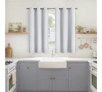 YoungsTex Blackout Curtains 48 Inches Length for Bedroom - Short Thermal Insulated Drapes with Grommet Room Darkening Privacy for Living Room Window, 2 Panels, 42 x 48 Inch, Greyish White