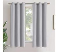 YoungsTex Blackout Curtains 63 Inches Length for Bedroom Window - Thermal Insulated Drapes with Grommet Room Darkening Blinds Privacy for Bathroom Living Room, Light Grey, 2 Panels, 34 x 63 Inch