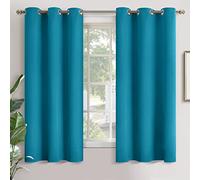 YoungsTex Blackout Curtains for Bedroom - Thermal Insulated with Grommet Top Room Darkening Window Curtains for Living Room, 2 Panels, Peacock Blue, 42 x 63 Inch