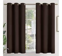 YoungsTex Brown Blackout Curtains 54 Inches Length for Bedroom, Short Room Darkening Window Drapes Thermal Insulated with Grommet Privacy for Bathroom Living Room, 2 Panels, 42 x 54 Inch