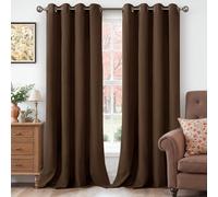 YoungsTex Brown Velvet Curtains 96 Inch Length 2 Panels for Living Room, Extra Long Thermal Insulated Window Drapes Room Darkening Privacy for Sliding Door Bedroom, 52 X 96 Inch