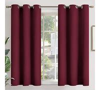 YoungsTex Burgundy Blackout Curtains 40 Inch Length for Kitchen Cafe Window - Thermal Insulated Drapes with Grommet Room Darkening for Bedroom Basement Bathroom, 2 Panels, 42 x 40 Inch