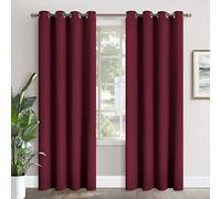 YoungsTex Burgundy Blackout Curtains for Living Room 84 Inch Length 2 Panels - Thermal Insulated with Grommet Room Darkening Long Drapes for Bedroom Privacy, 52 x 84 Inch