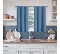 YoungsTex Denim Blue Blackout Curtains 40 Inches Length for Kitchen Bedroom Window - Short Drapes Thermal Insulated with Grommet for Living Room Cafe Bathroom, 2 Panels, 42 x 40 Inch