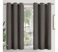 YoungsTex Grey Blackout Curtains 40 Inches Length for Kitchen Bedroom Window - Thermal Insulated with Grommet Room Darkening Short Drapes for Cafe Basement Bathroom, 2 Panels, 42 x 40 Inch