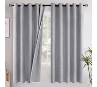 YoungsTex Grey Linen Blackout Curtains 63 Inch Length for Bedroom, Thermal Insulated Drapes Extra Wide with Grommet Full Light Blocking for Living Room, 2 Panels, 60 X 63 Inch