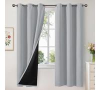 YoungsTex Light Grey 100% Blackout Curtains 72 Inch Length for Living Room, Full Room Darkening Drapes Thermal Insulated with Grommet for Bedroom Noise Reduce Energy Saving, 2 Panels, 42 X 72 Inch