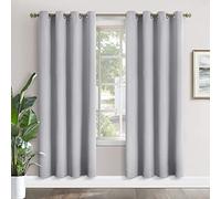 YoungsTex Light Grey Blackout Curtains 80 Inch Length for Living Room - Thermal Insulated with Grommet Room Darkening Window Treatments Privacy for Dining Bedroom, 2 Panels, 52 x 80 Inch