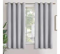 YoungsTex Light Grey Blackout Curtains for Living Room 63 Inch Length - Thermal Insulated with Grommet Room Darkening Drapes for Bedroom Window, 2 Panels, 52 x 63 Inch