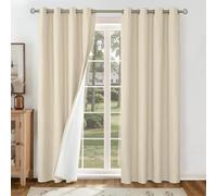 YoungsTex Linen Blackout Curtains 84 Inches Long, Room Darkening Drapes with Grommet Thermal Insulated for Bedroom Living Room Energy Saving, 2 Panels, 52 X 84 Inch