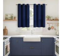 YoungsTex Navy Blackout Curtains 40 Inches Length for Kitchen Bedroom Window - Thermal Insulated Drapes with Grommet Room Darkening Privacy for Basement Bathroom, 2 Panels, 42 x 40 Inch