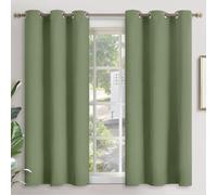 YoungsTex Olive Green Blackout Curtains 54 Inch Length for Short Window - Thermal Insulated with Grommet Room Darkening Window Drapes for Bathroom Kitchen Privacy, 2 Panels, 42 x 54 Inch