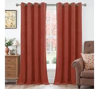 YoungsTex Rust Terracotta Velvet Blackout Curtains 84 Inches Long 2 Panels for Living Room Fall Decor, Burnt Orange Thermal Insulated Drapes with Grommet for Dining Bedroom, 52 X 84 Inch