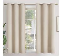 YoungsTex Short Blackout Curtains for Bedroom 45 Inches Length - Grommmet Room Darkening Curtains Thermal Insulated Window Drapes for Bathroom Living Room, Champagne, 2 Panels, 42 x 45 Inch
