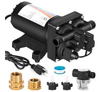 YOUNGTREE 110V Water Pump with Pressure Switch include Power Plug 5.5 GPM 70PSI 110VAC Water Pressure Booster Pump for Home Kitchen Bathroom RV Marine Yacht Garden Hose Black