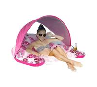 Youngwier Adult Pool Swimming Aids, Inflatable Swimming Lounger, Comfortable Swimming Island with Sun Protection and Drink Holder for Lake, Summer, River