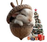 Youngwier Christmas Decorations Funny Resin Animal Christmas Tree Decoration, 3D Oak L Christmas Hanging Ornament for Christmas Tree Decoration, Home Party Decoration and Photo Props