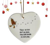Youngwier Christmas Heart Hanging Ornament | Christmas Ceramic Ornament Sign I You Lived Next Door Ceramic Heart Ornament Sign for Table Decorations, School Bags, Backpacks