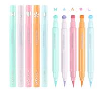 Youngwier Colorful Winged Eye Liners - Quick-Drying Eye Liner Stamp Set | Star Moon Heart Flower Colorful Winged Eye Liners, Quick-Drying Eye Stamp Liners Tool Set for Eye Face Makeup