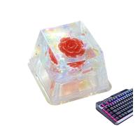 Youngwier Cute Resin Keycaps | Resin Camellia Keycap,Game Keyboard Keycap, Replacement, Shine Through Translucent, R4 Keycap for Mechanical Keyboard