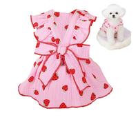 Youngwier Dog Princess Harness Dress | Floral Styles Girl Puppy Dress,Breathable Bow Tie Dress With Drawstring Buckle For Small Dog Cats Girl Puppy