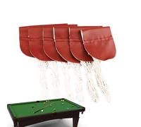 Youngwier Leather Pool Table Pockets - Billiard Pockets Replacement | Pool Table Brush Drop Bag Nets Professional Drop Holders Pocket Net, For Billiard Clubs Or Other Leisure