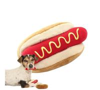 Youngwier Pet Plush Toy with Sound, Dog Toy Food Shape, Interactive Hot Dog Toy for Chewing Plush Dogs, Chew Toy for Teething in Bright Colours