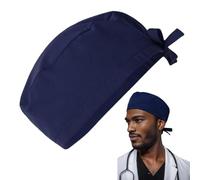 Youngwier Surgical Hats for Men, Surgical Hats, Unisex Work Cap, Surgical Cap, Nursing Cap, Non-Slip Nurse Hair Cap, Breathable Nurse Scrub Cap for Men and Women, darkblue, L
