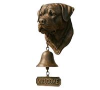 Youngwier Various Dog Doorbells for Welcoming, Rustic, Wall Mounted Vintage with Animal Motif, with Dog Head for Stem, for Gate, Garden, Yard, Home as well as for