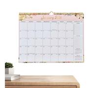Youngwier Wall Calendar 2026 to 2027, 18-Month Planner with Hard Binding and Floral Pattern - Large Wall Calendar for 18 Months 2026-2027 - For Desk, Office, Daily Classroom, School