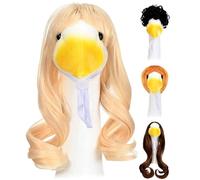 Youngwier Wig for the Garden Geese Fancy Dress | 4-Piece Accessories Garden Decoration Hawaiian Tropical for Party Patio Outdoor Lawn