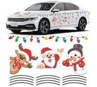 YOUNICE 27Pcs Christmas Car Magnets Sticker Set Reflective Design Reusable, DIY Decorate Your Car