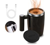YOUNICE Self-Stirring Coffee Mug 400ML Magnetic Stirring Cup Rechargeable Automatic Mixing Cup with LCD Temperature Display, Electric Stirring Mug for Coffee Milk Tea Hot Chocolate (Black, 380ML)
