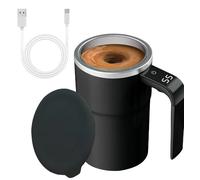 YOUNICE Self-Stirring Coffee Mug Magnetic Stirring Cup Rechargeable Automatic Mixing Cup w/LCD Thermometer for Coffee Tea Hot Chocolate (Black)
