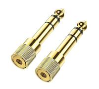 YOUNIEYO 2 PCS Headphone Adapter Jack 6.35mm (1/4 Inch) to 3.5mm (1/8 Inch) Gold Plated Audio Stereo Adapter for Keyboard Digital Piano Amplifier Earphone