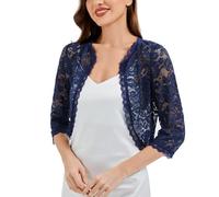 YOUNIFIZ Lace Bolero Shrugs for Women UK Summer 3/4 Sleeve Open Front 2025 Weddings Evening Dresses Lace Cardigan