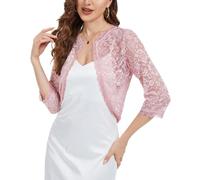 YOUNIFIZ Lace Bolero Shrugs for Women UK Summer 3/4 Sleeve Open Front 2025 Weddings Evening Dresses Lace Cardigan
