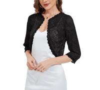 YOUNIFIZ Lace Bolero Shrugs for Women UK Summer 3/4 Sleeve Open Front 2025 Weddings Evening Dresses Lace Cardigan