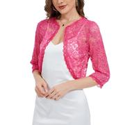 YOUNIFIZ Lace Bolero Shrugs for Women UK Summer 3/4 Sleeve Open Front 2025 Weddings Evening Dresses Lace Cardigan
