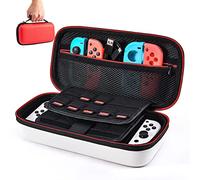 Younik Carrying Storage Case for NS Switch / Switch OLED, Large Storage Case for Switch Console & Accessories(Red and White )