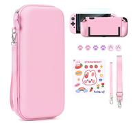 Younik Switch 2 Case Compatible with NS Switch 2 (2025), 15 in 1 Switch 2 Accessories Kit Include Switch 2 Carrying Case with 19 Game Card Slots, Protective Case for Switch 2 Console & J-Con (Pink)