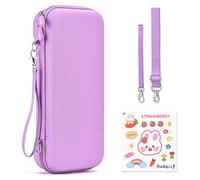 Younik Switch 2 Case Compatible with NS Switch 2 (2025) , Carrying Case with 19 Game Card Slots, Switch 2 Accessories Includes Shoulder Strap, Wrist Strap & Stickers(Purple)