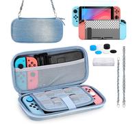 Younik Switch Case for Switch 2017, Denim Switch Carrying Case for Girls, 15 in 1 Accessories kit with Portable Case, Screen Protector, Cover, Thumb Grips Caps, Game Card Case and Strap