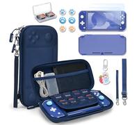 Younik Switch Lite Case, Portable Switch Lite Carrying Case, 14 in 1 Accessories Bundle with Carrying Case, Protective Cover, Game Card Case, Screen Protectors, Thumb Grips, Pendant and Straps (Blue)
