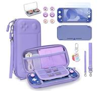 Younik Switch Lite Case, Portable Switch Lite Carrying Case, 14 in 1 Accessories Bundle with Carrying Case, Protective Cover, Game Card Case, Screen Protectors, Thumb Grips, Pendant and Strap (Purple)