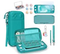 Younik Switch Lite Case, Portable Switch Lite Carrying Case, 14 in 1 Accessories Bundle with Carrying Case, Protective Cover, Game Card Case, Screen Protectors, Thumb Grips, Pendant and Straps (Green)