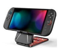 Younik Switch Stand, Stand for Switch/NS 2 / OLED/Lite, Foldable Non-slip Adjustable Playstand with 3 Height Settings, Storage for 4 SD Cards, 9 Game Cards(Black)