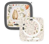 younikat Toniebox You0212 Screen Protector, 2 x Fitted Stickers, Scratch-Resistant, Removable Without Residue, Forest Animals